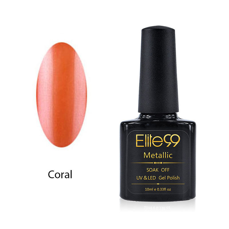 Metallic Gel Nail Polish Soak Off UV LED 5905 Coral