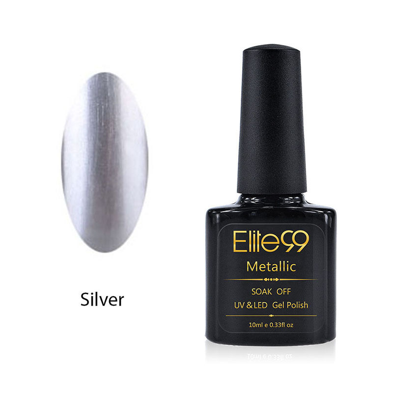 Metallic Gel Nail Polish Soak Off UV LED 5913 Silver